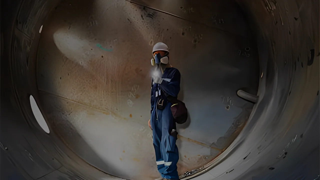 Confined Space Rescuer with Equipment